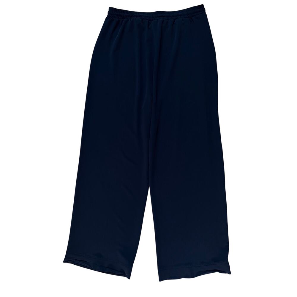 SPANX Navy Blue Wide Leg Drawstring Travel Pants Comfy Dress Pants 1X Tall 1T